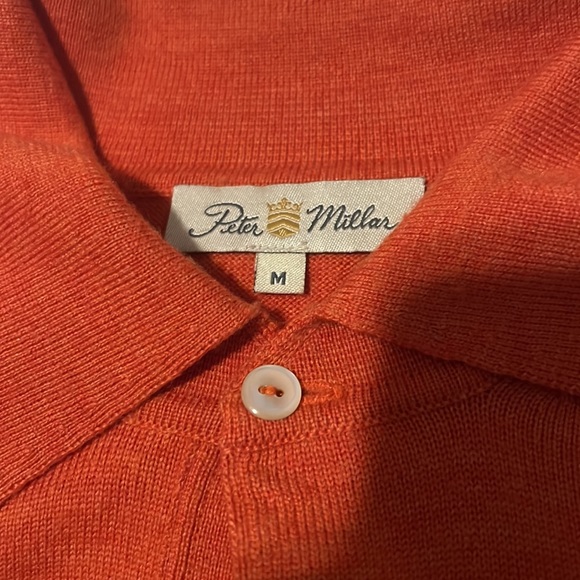 Peter Millar Merino/Cashmere sweater with collar- Men’s - M - Burnt Orange - Picture 2 of 6